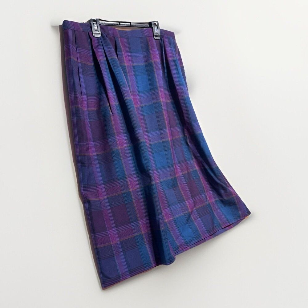 VNT Pendleton Skirt Size 18W Tartan Plaid 1980s Pure Wool Fully Lined #0007